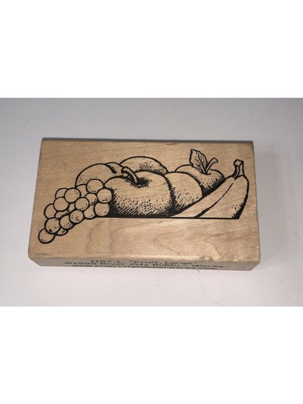 1998 River City Rubber Works Stamp Fruit, Large 1157-L Still Life